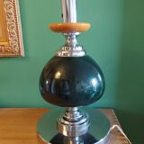 Large vintage 70'S lamp in aluminum and metal