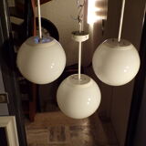 Set 3 hanging globe opaline