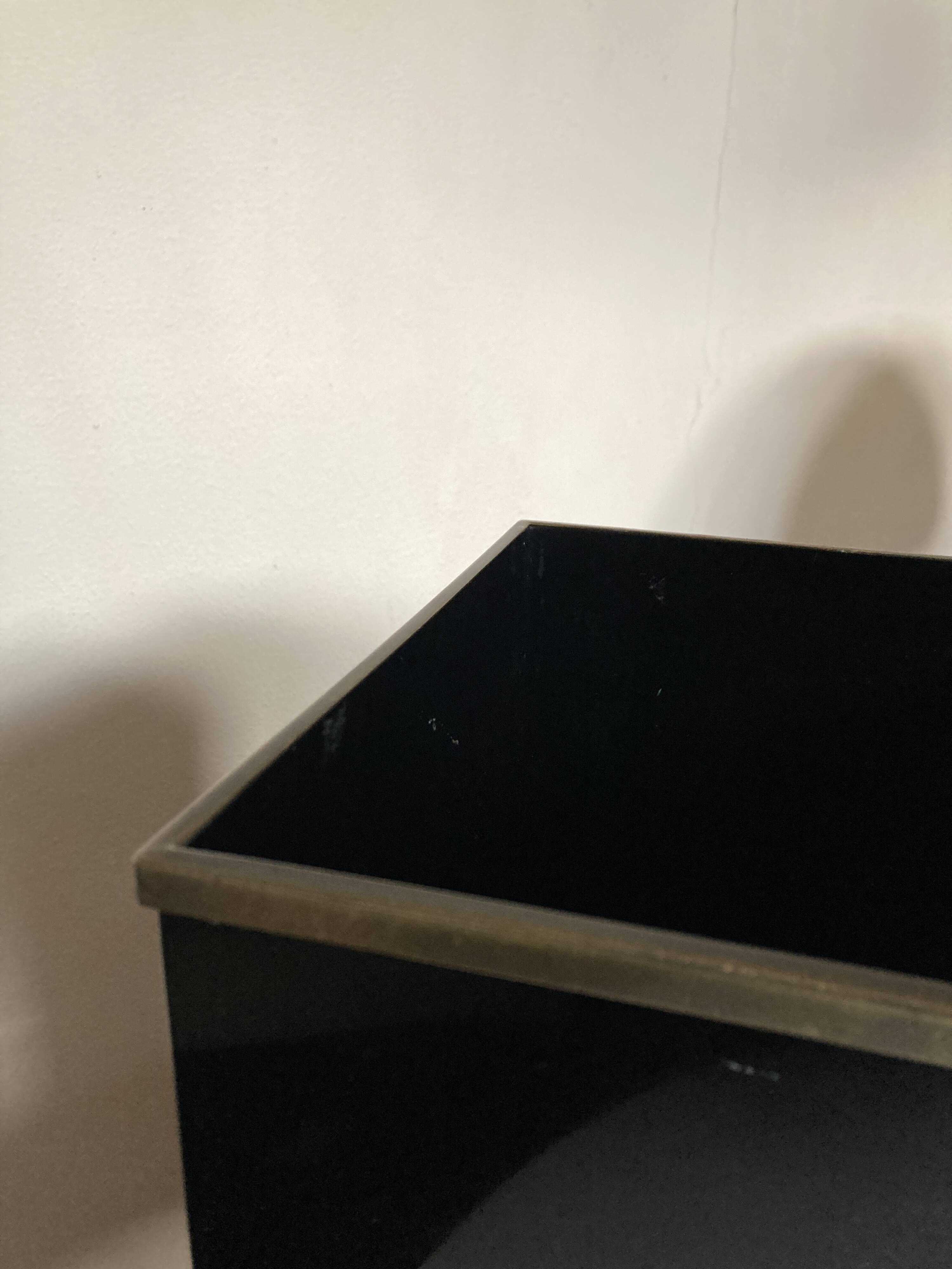 Christian Dior Maison 1970 Black Lucite Waste Paper Basket