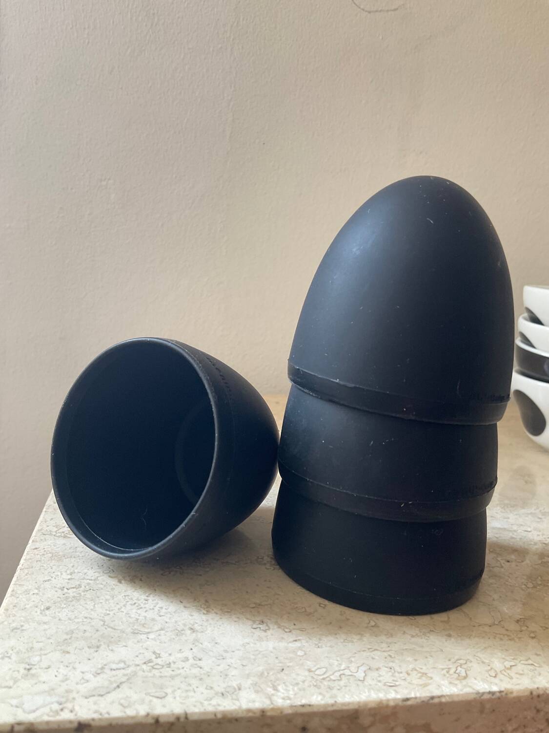 Set of Verner Panton design egg cups for Menu