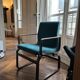 Fauteil scandinave bois courbé / suede turquoise