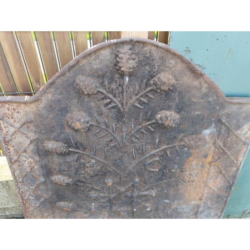 19th-century cast iron fireplace plaque