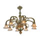 Venetian chandelier in golden murano glass, 8 arms of light