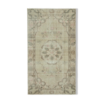 Hand-knotted antique turkish beige carpet 155 cm x 273 cm