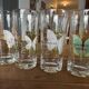 Set of 6 vintage glasses with butterfly decoration – 70s/80s
