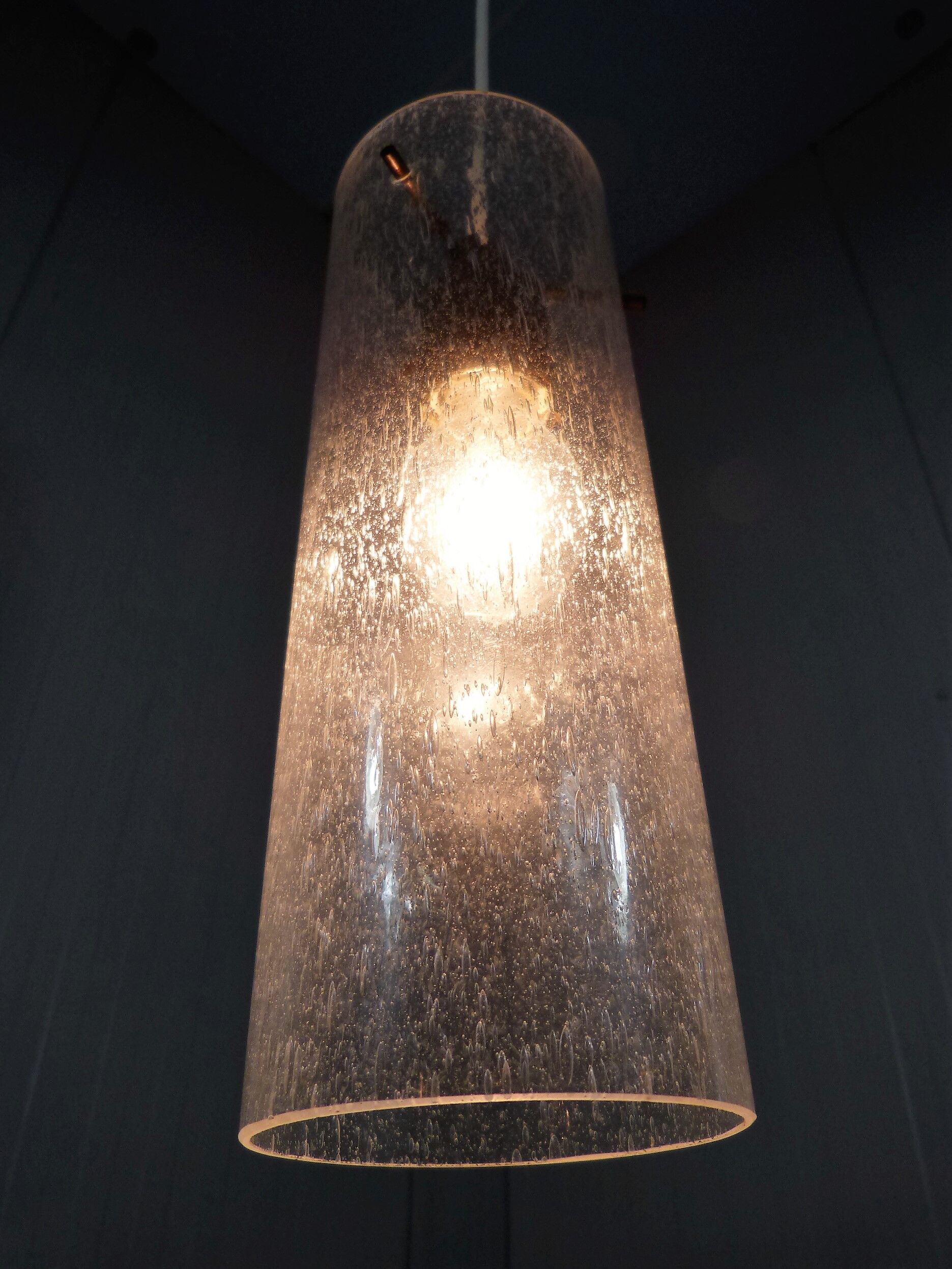 Vintage Kaiser Leuchten glass hanging lamp, 1960’s