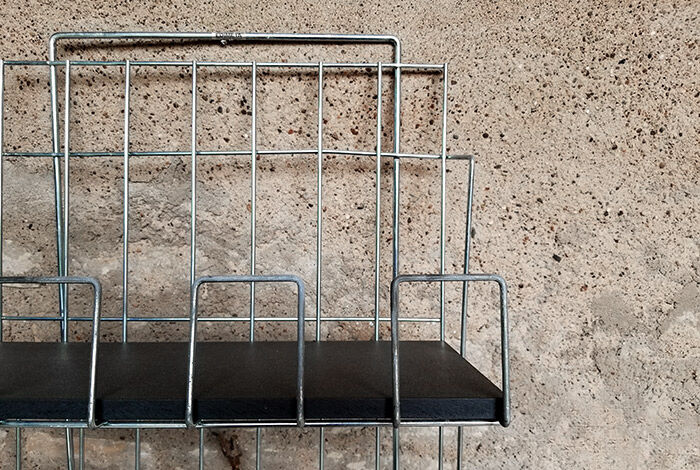 Library structure valchromat black metal shelf