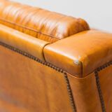 Coppia di poltrone in eco-pelle marrone anni ’50 vintage modernariato