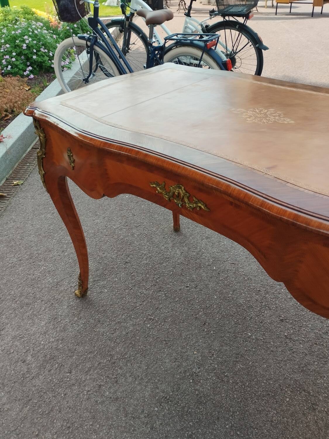 antique Louis XV style marquetry desk