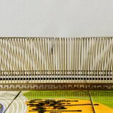 Vintage record holder in gold metal - for 50 vinyls