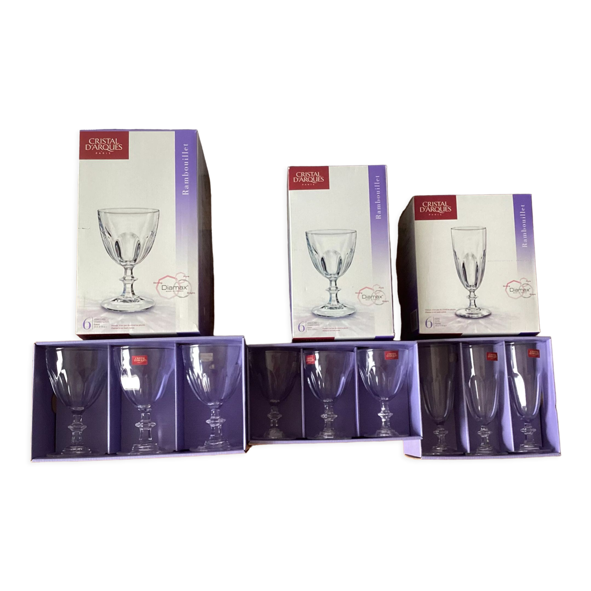 18 glasses Cristal D'Arques Paris model Rambouillet