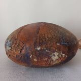 Signed textured terracotta vase