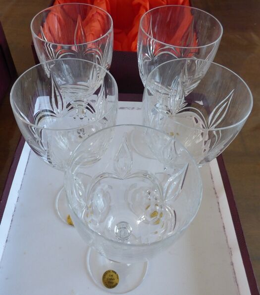 5 Salières En Cristal Taillé – Forme Petit Seau, Vintage Et Brillant