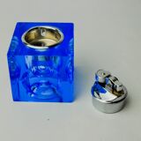 Magnifying lighter by Antonio Imperatore, blue murano glass, Italy, 1970