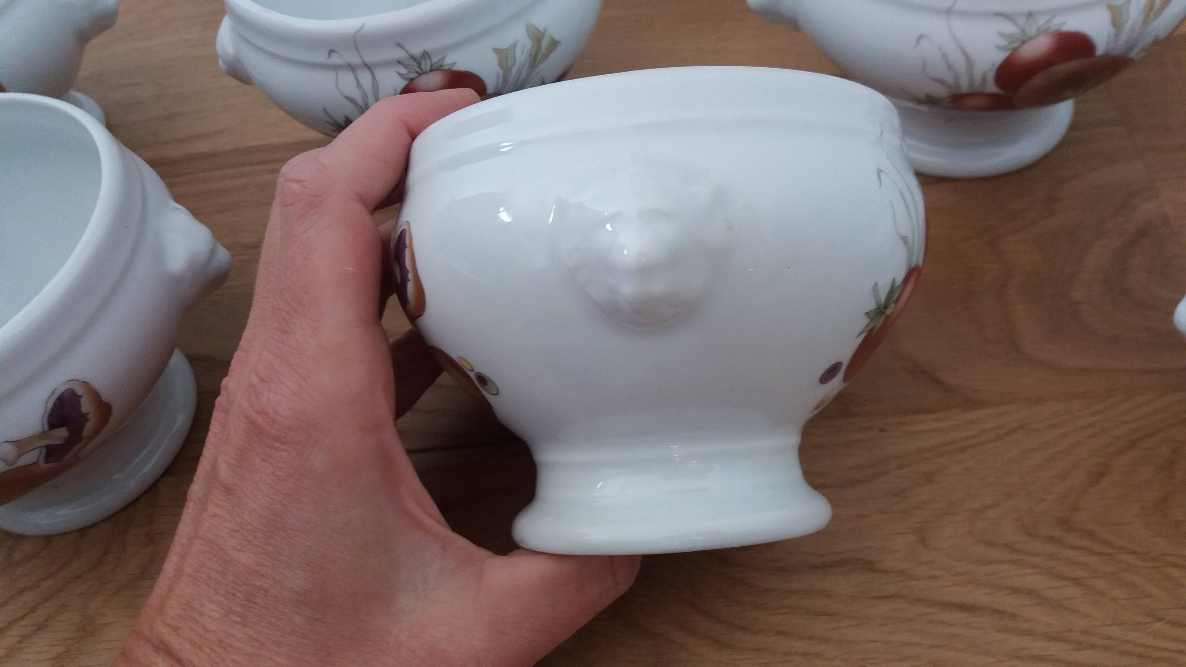 Pyrolux Lourioux porcelain soup bowls