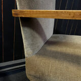 Pair of compass leg armchairs Velvet 1950