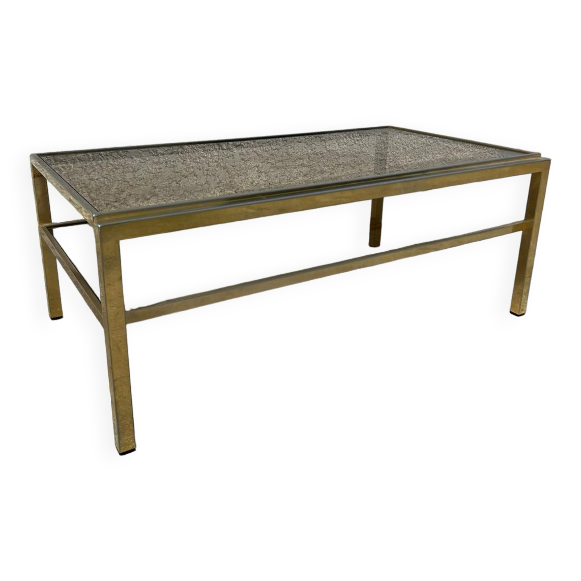 Iron coffee table with glass top