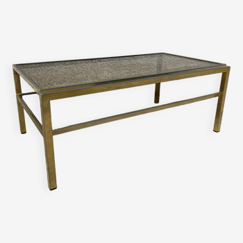 Table basse fer et plateau en verre