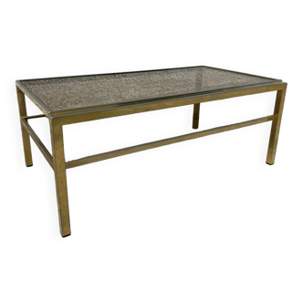 Table basse fer et plateau en verre