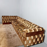 Midcentury modular sofa Laauser vintage 'Earth tones'