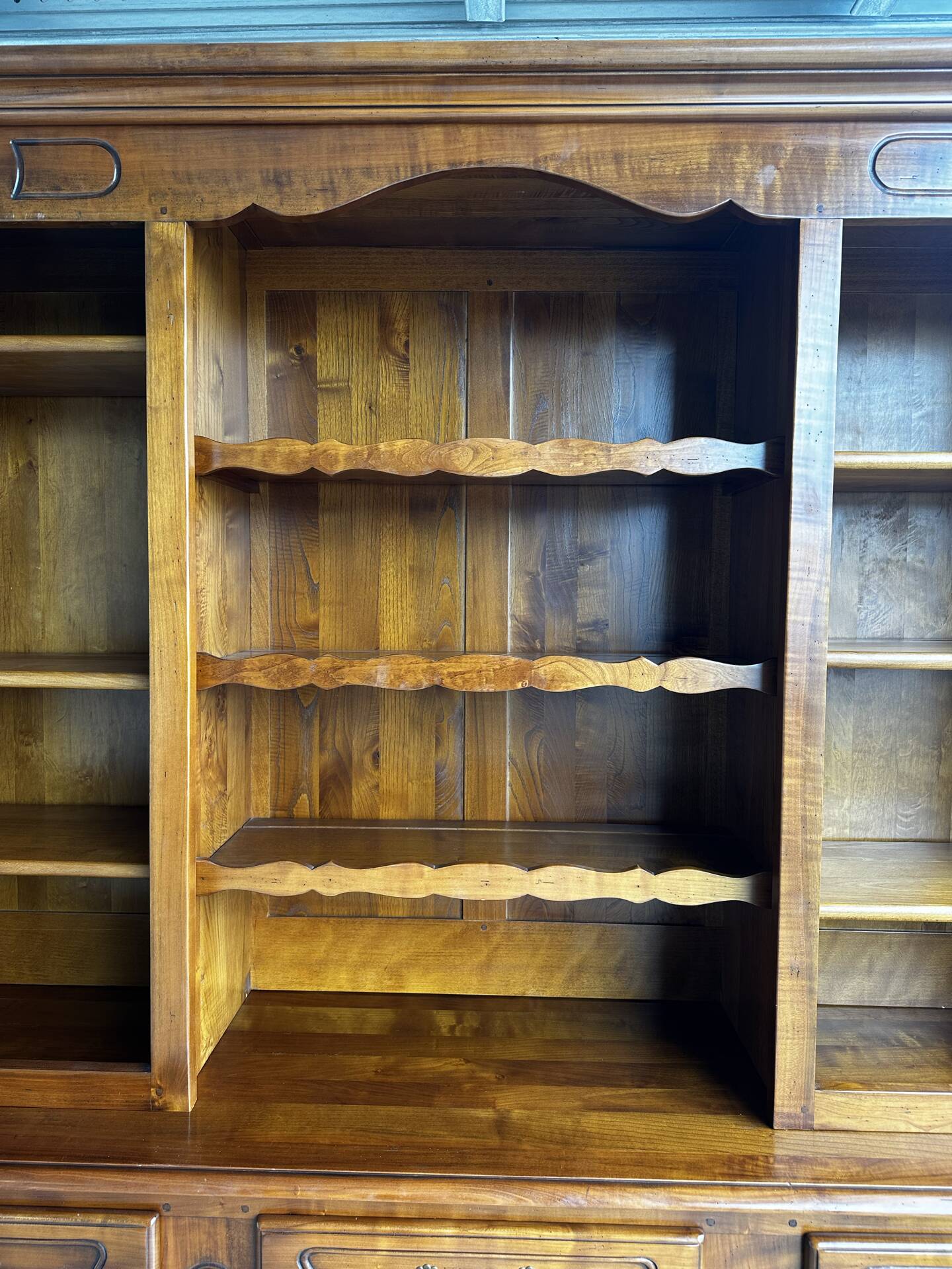 Buffet, rustic sideboard in solid cherry wood, 20th century