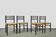 MID-CENTURY modern dining chairs with rush seat, 1960s