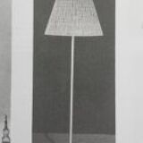 Vintage 50-60s Dutch design white floor lamp by H. Fillekes for Artiforte black base