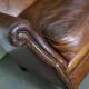 Fauteuil club vintage en cuir de couleur cognac Pays-Bas