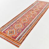 Vintage Burgundy Persian Kilim Runner Rug,, 98x235Cm