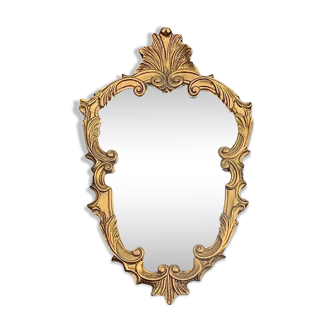 Antique gilded plaster wall mirror – rococo style, inscription "déposé vde"