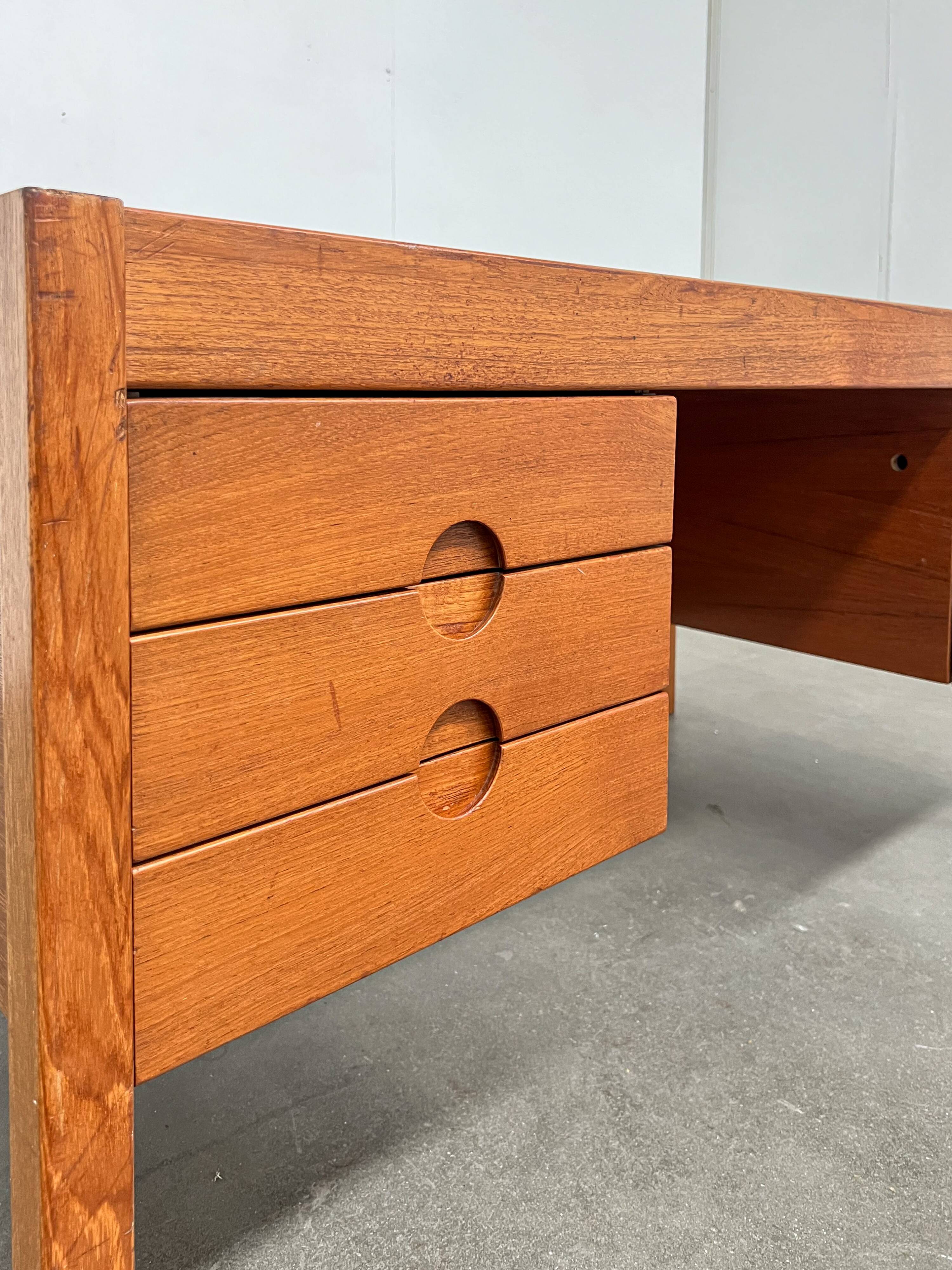 Vintage Scandinavian teak desk attributed to Christian Linneberg.