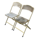 2 folding opera theatre chairs in gold-plated steel and beige velvet, 1970