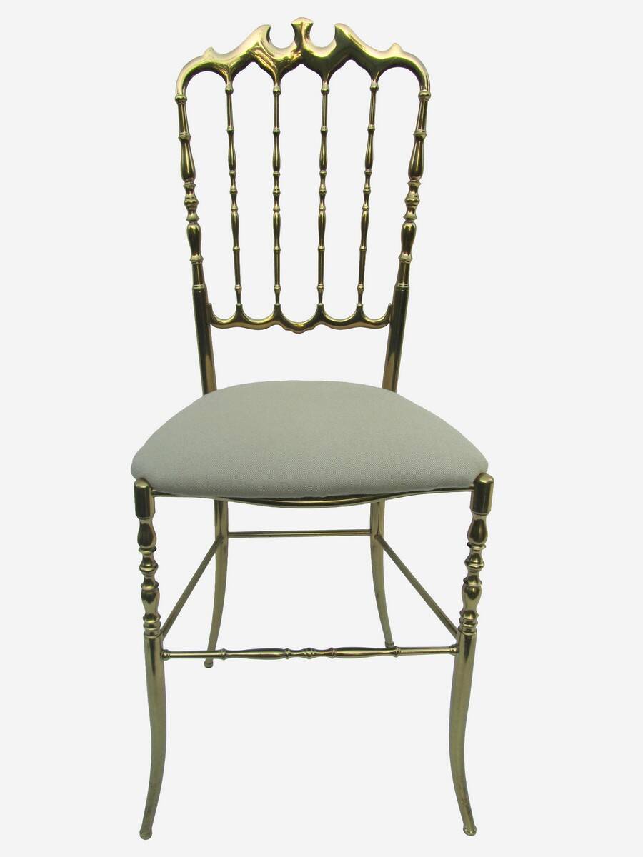 Italian Side Chair in Golden Brass by Giuseppe Gaetano Descalzi for Chiavar
