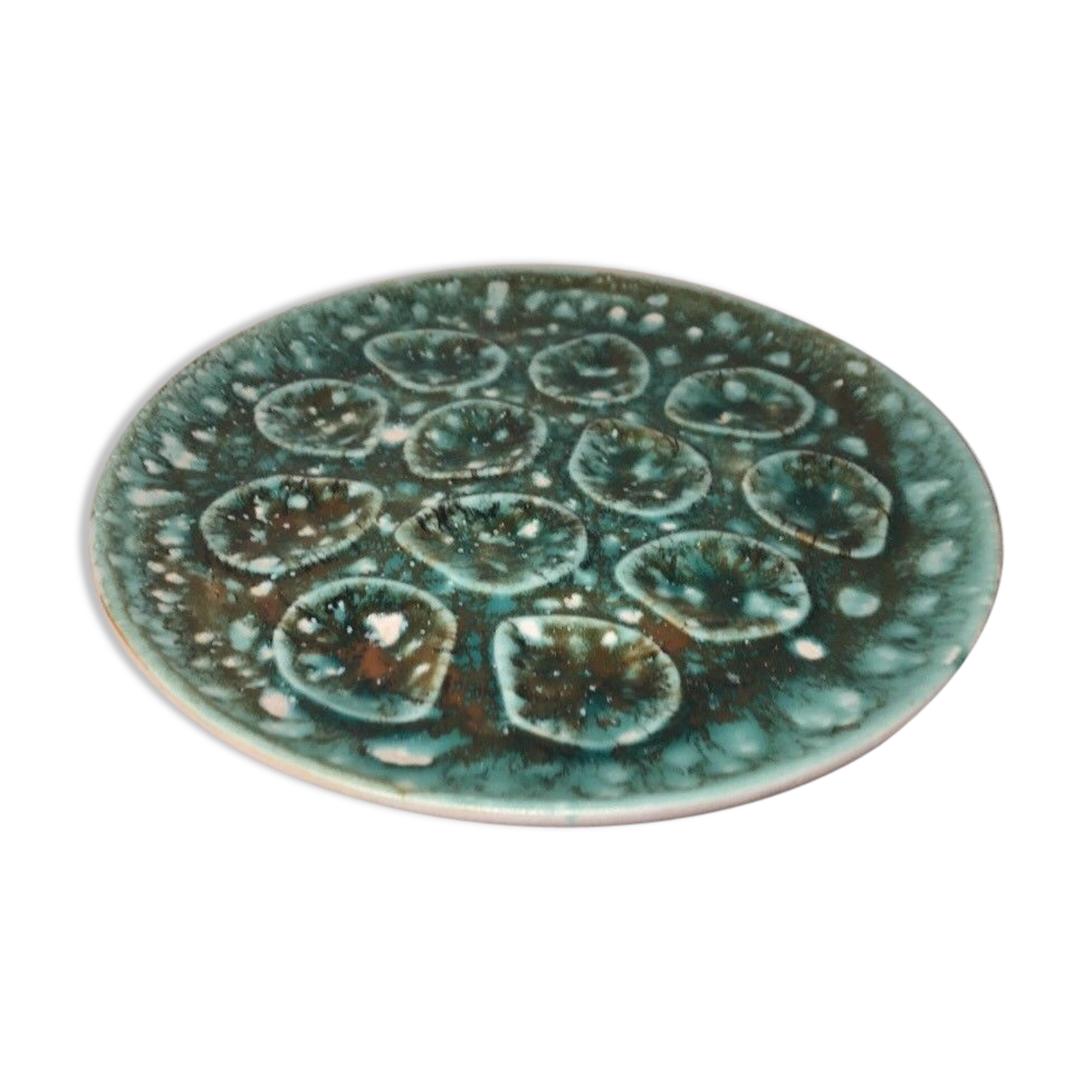 Flat oyster signed vintage model Niderviller foam