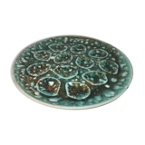 Plat à huîtres vintage signé Niderviller modèle mousse