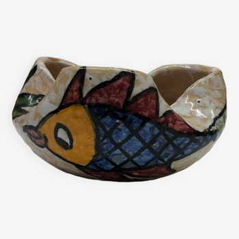 Spanish ceramic empty pocket with sea decoration