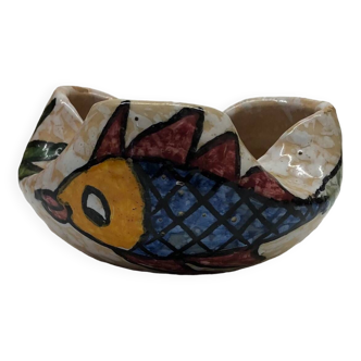 Spanish ceramic empty pocket with sea decoration