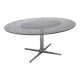 Roche Bobois oval table 1970 smoked glass chrome legs 152x117 cm