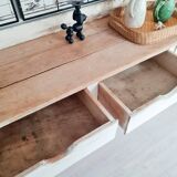 Antique counter, wooden work table.
