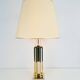 Geometric Brass and Chrome Table Lamp by Willy Daro, France, 1970