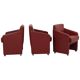 Ensemble vintage de 6 fauteuils rouges en simili cuir de haute qualité