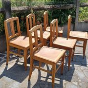 6 wooden chairs, 1950s