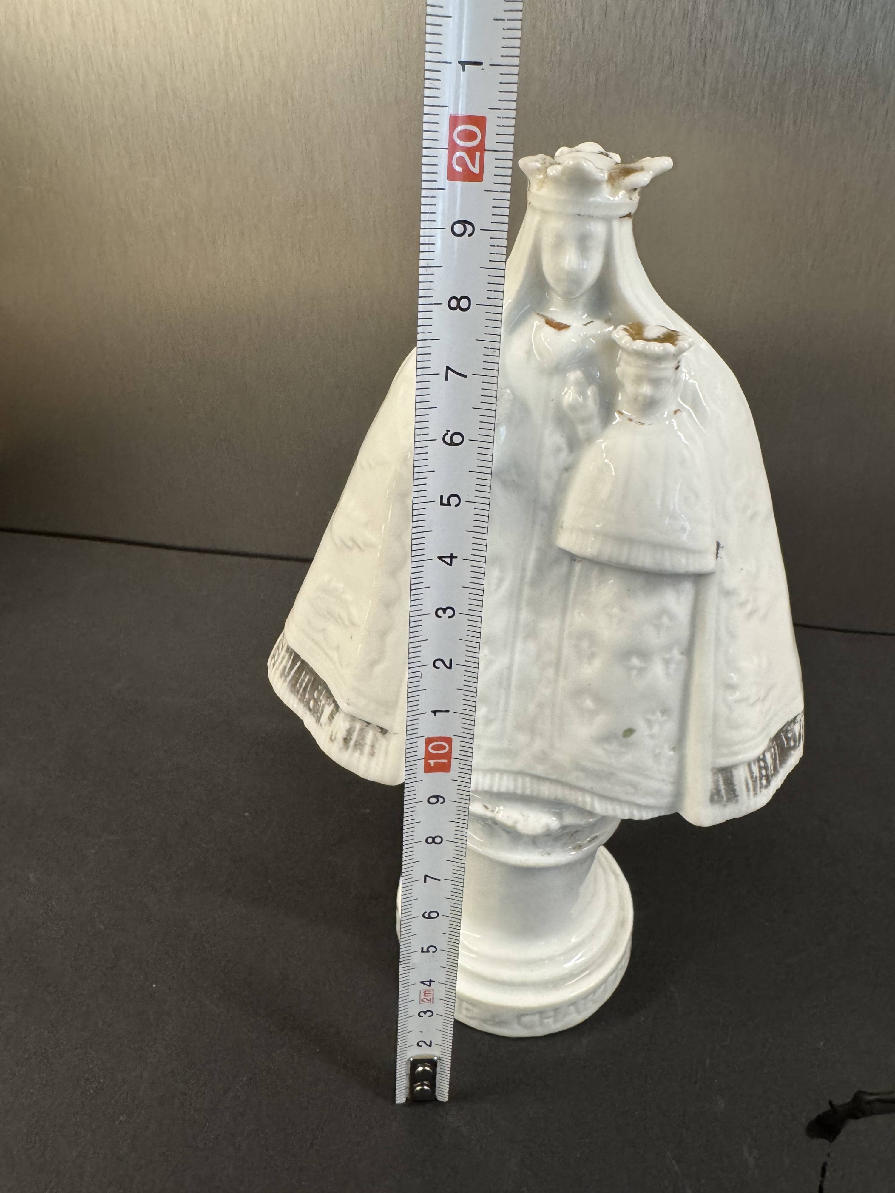 Statue of Notre Dame de Chartres signed MP