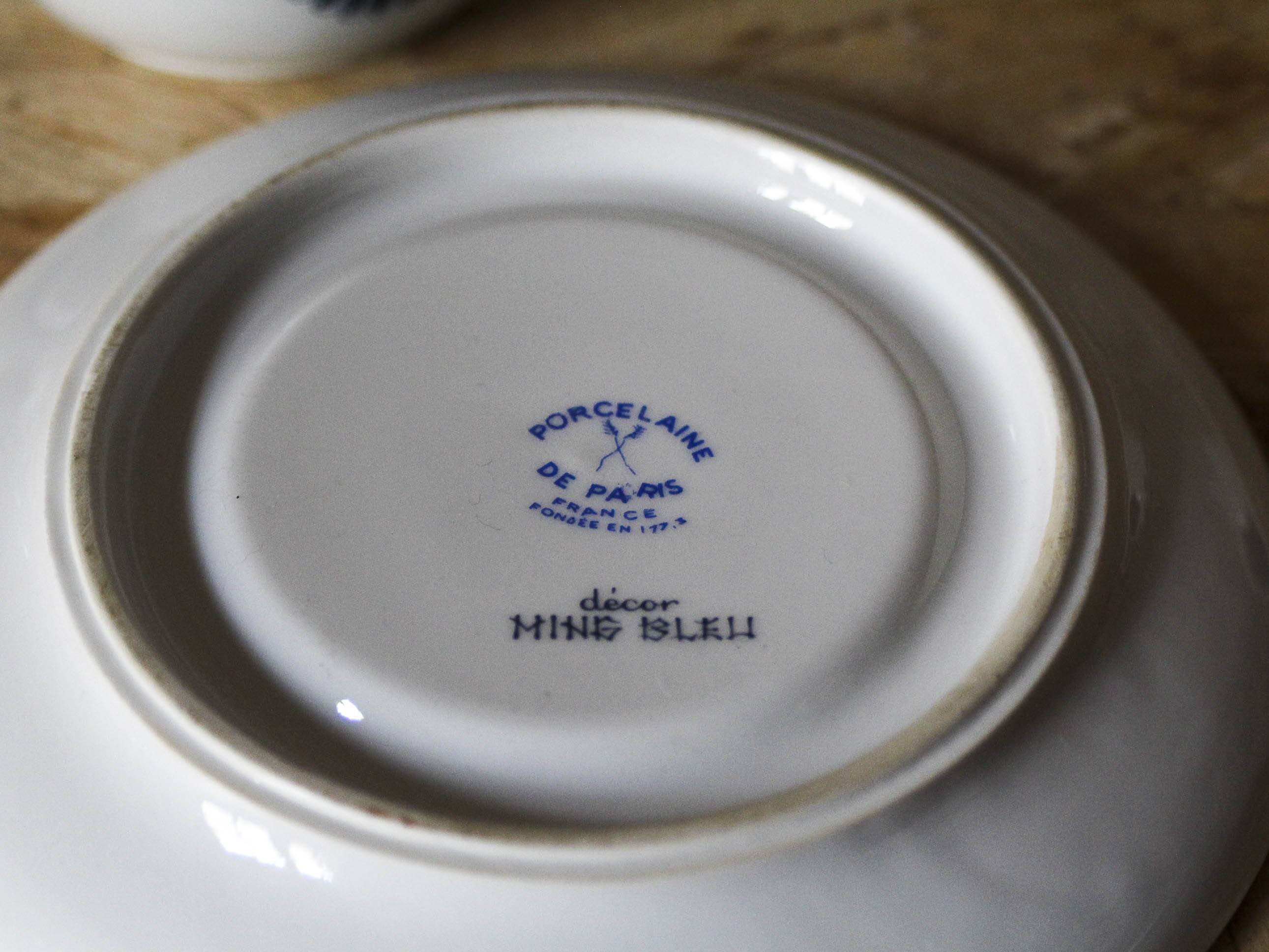Tea service with blue Ming decor Paris Porcelain