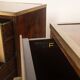 Aldo Frigerio Italian Walnut Burl and Gold-Laminated Brass Bagdad Nightstands