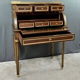 Small Mahogany Cylinder Desk, Louis XVI Style – Mid-19th Century