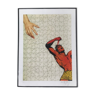 Print signed collage Puzzle Tarzan