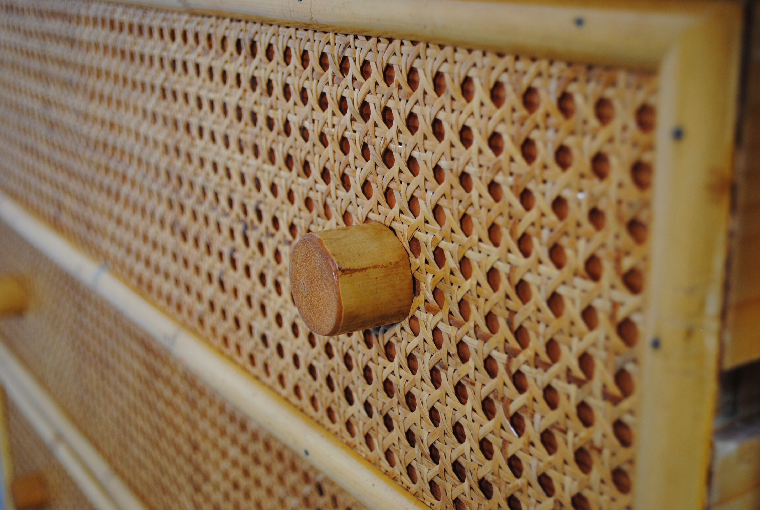 Chest of drawers bamboo and cannage, 1970s