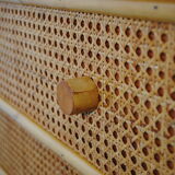 Chest of drawers bamboo and cannage, 1970s