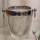 Champagne bucket in molded crystal with diamond tips